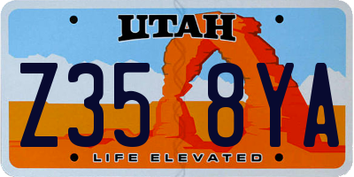 UT license plate Z358YA