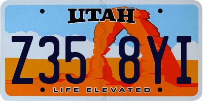 UT license plate Z358YI