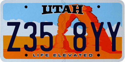 UT license plate Z358YY