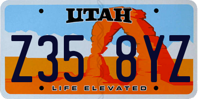 UT license plate Z358YZ
