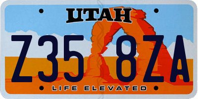 UT license plate Z358ZA