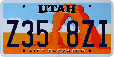 UT license plate Z358ZI