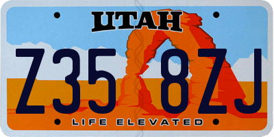 UT license plate Z358ZJ