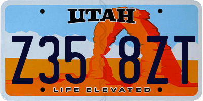 UT license plate Z358ZT