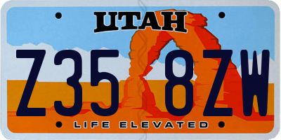 UT license plate Z358ZW