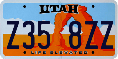 UT license plate Z358ZZ
