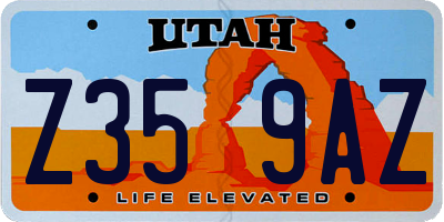 UT license plate Z359AZ
