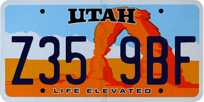 UT license plate Z359BF