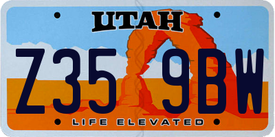 UT license plate Z359BW