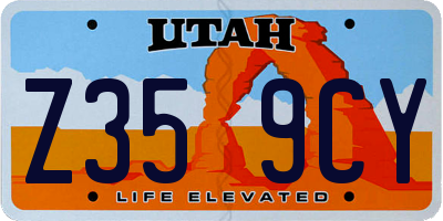 UT license plate Z359CY