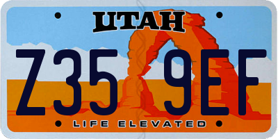 UT license plate Z359EF
