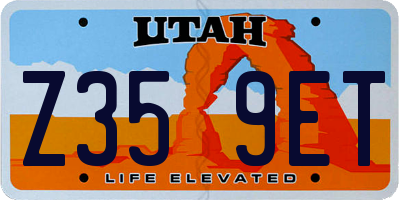 UT license plate Z359ET