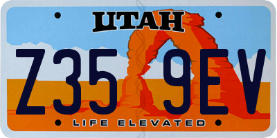 UT license plate Z359EV