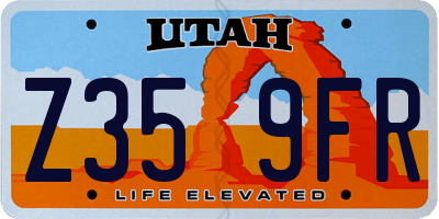 UT license plate Z359FR