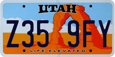 UT license plate Z359FY