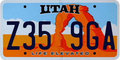 UT license plate Z359GA
