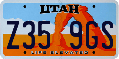UT license plate Z359GS