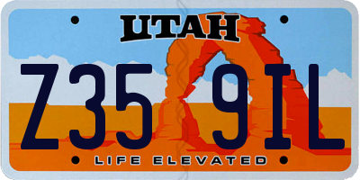 UT license plate Z359IL
