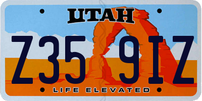 UT license plate Z359IZ