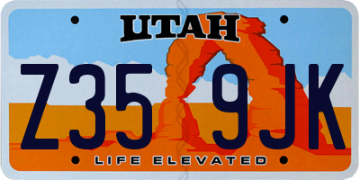 UT license plate Z359JK