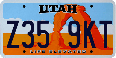 UT license plate Z359KT
