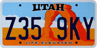 UT license plate Z359KY