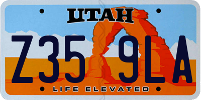 UT license plate Z359LA