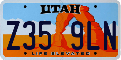UT license plate Z359LN
