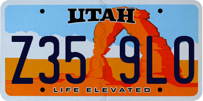 UT license plate Z359LO