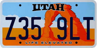 UT license plate Z359LT