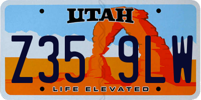 UT license plate Z359LW