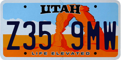 UT license plate Z359MW