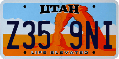 UT license plate Z359NI