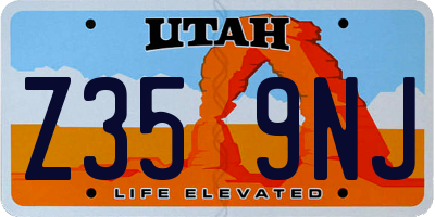 UT license plate Z359NJ