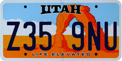 UT license plate Z359NU