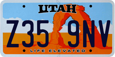 UT license plate Z359NV