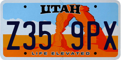 UT license plate Z359PX