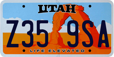 UT license plate Z359SA