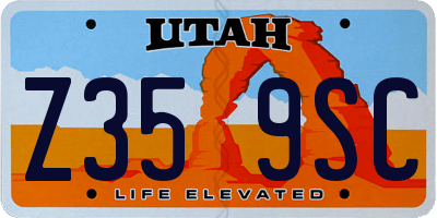 UT license plate Z359SC