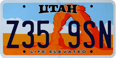 UT license plate Z359SN