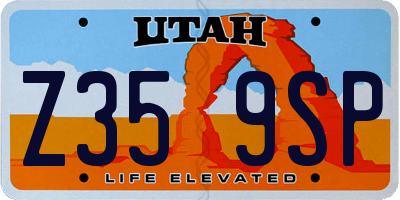 UT license plate Z359SP