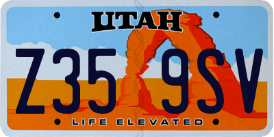 UT license plate Z359SV