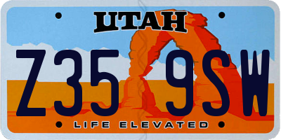 UT license plate Z359SW