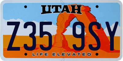 UT license plate Z359SY