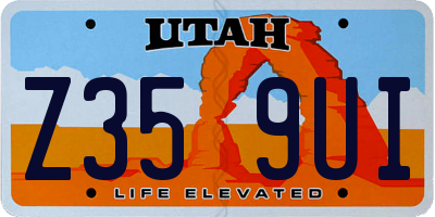 UT license plate Z359UI