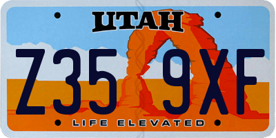 UT license plate Z359XF