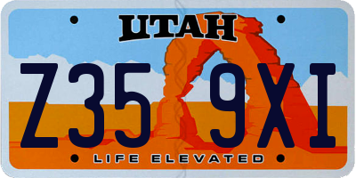 UT license plate Z359XI