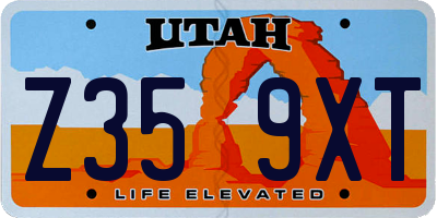 UT license plate Z359XT