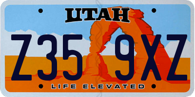 UT license plate Z359XZ
