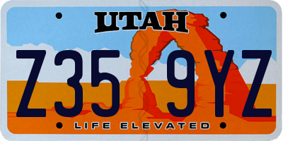 UT license plate Z359YZ